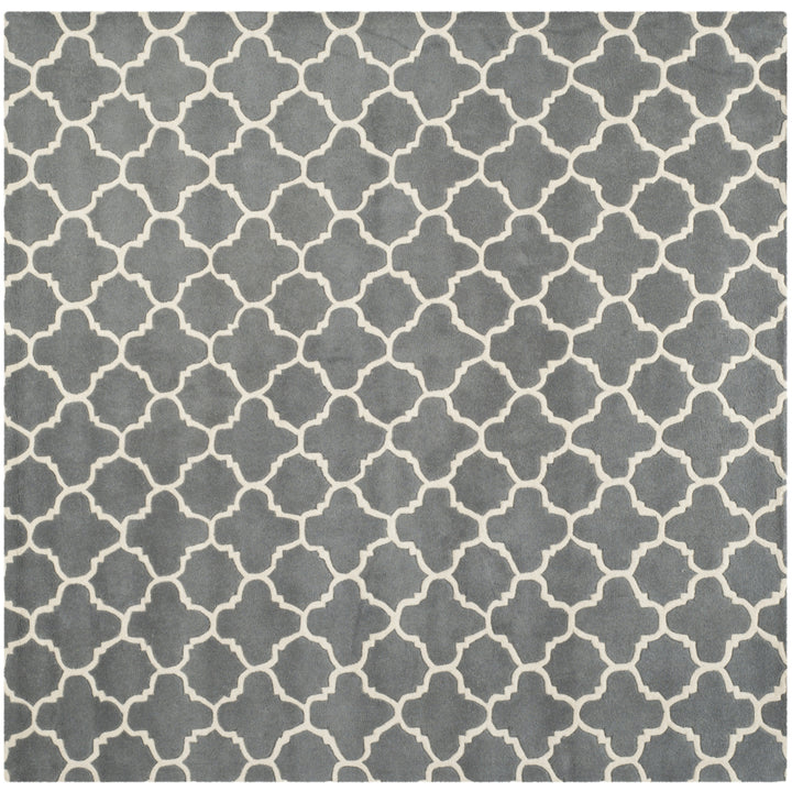 SAFAVIEH Chatham CHT717D Handmade Dark Grey / Ivory Rug Image 6