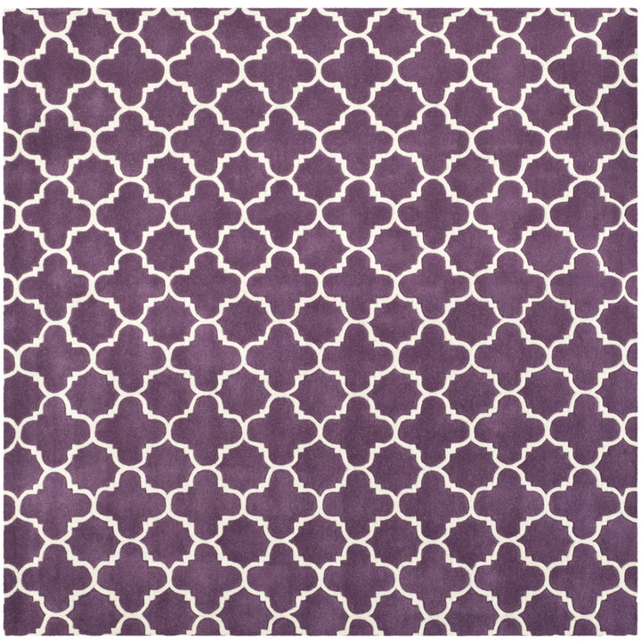 SAFAVIEH Chatham CHT717F Handmade Purple / Ivory Rug Image 6