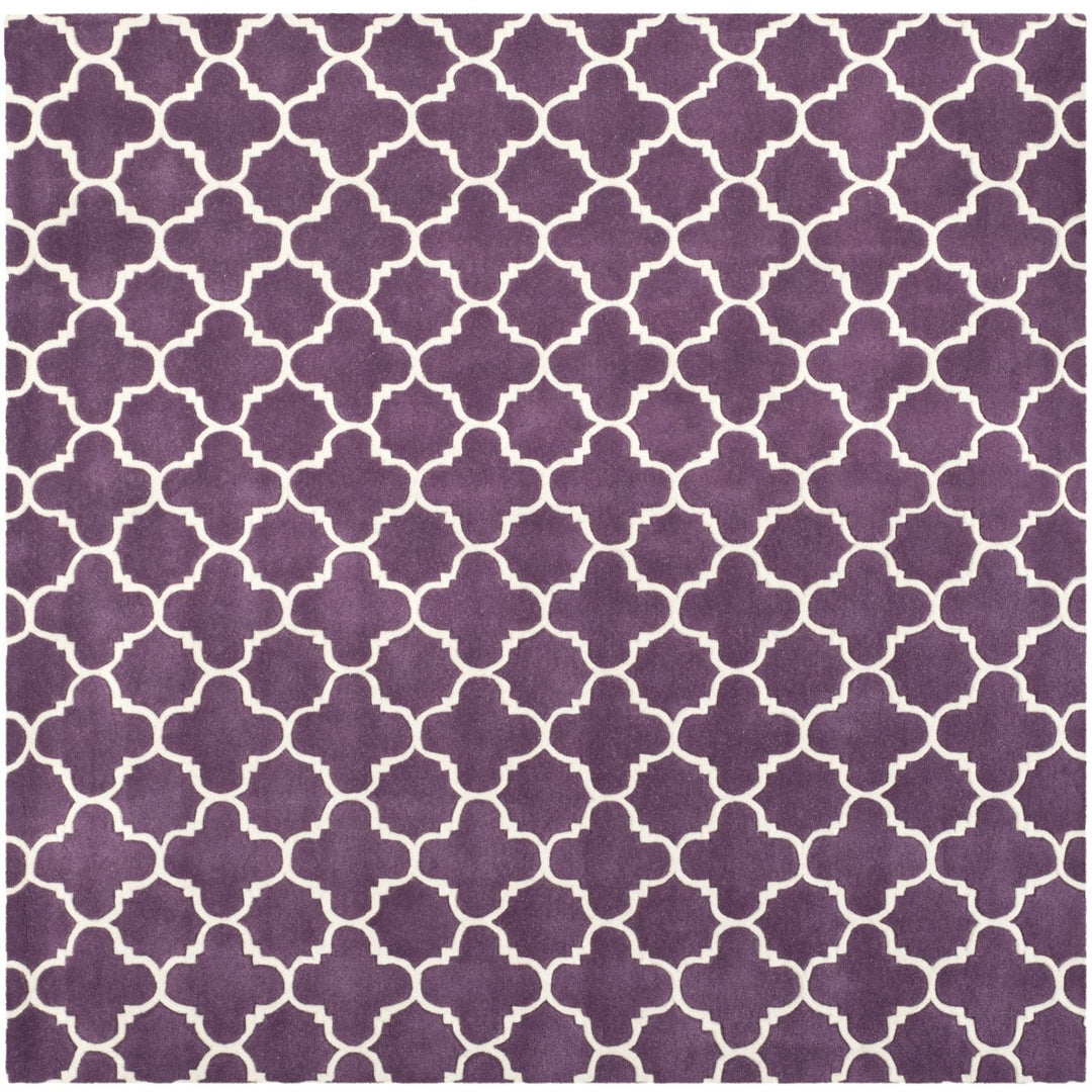 SAFAVIEH Chatham CHT717F Handmade Purple / Ivory Rug Image 1