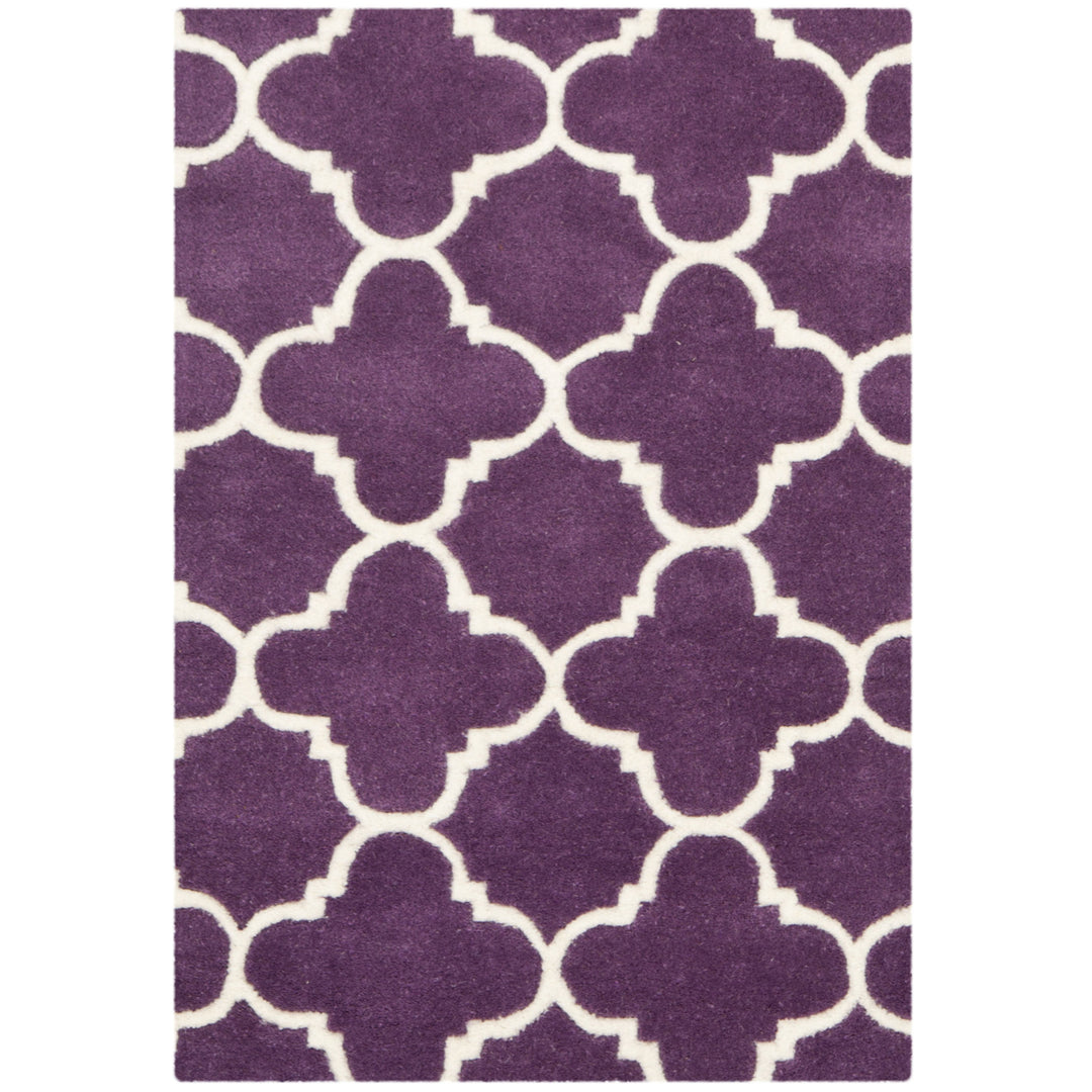 SAFAVIEH Chatham CHT717F Handmade Purple / Ivory Rug Image 8