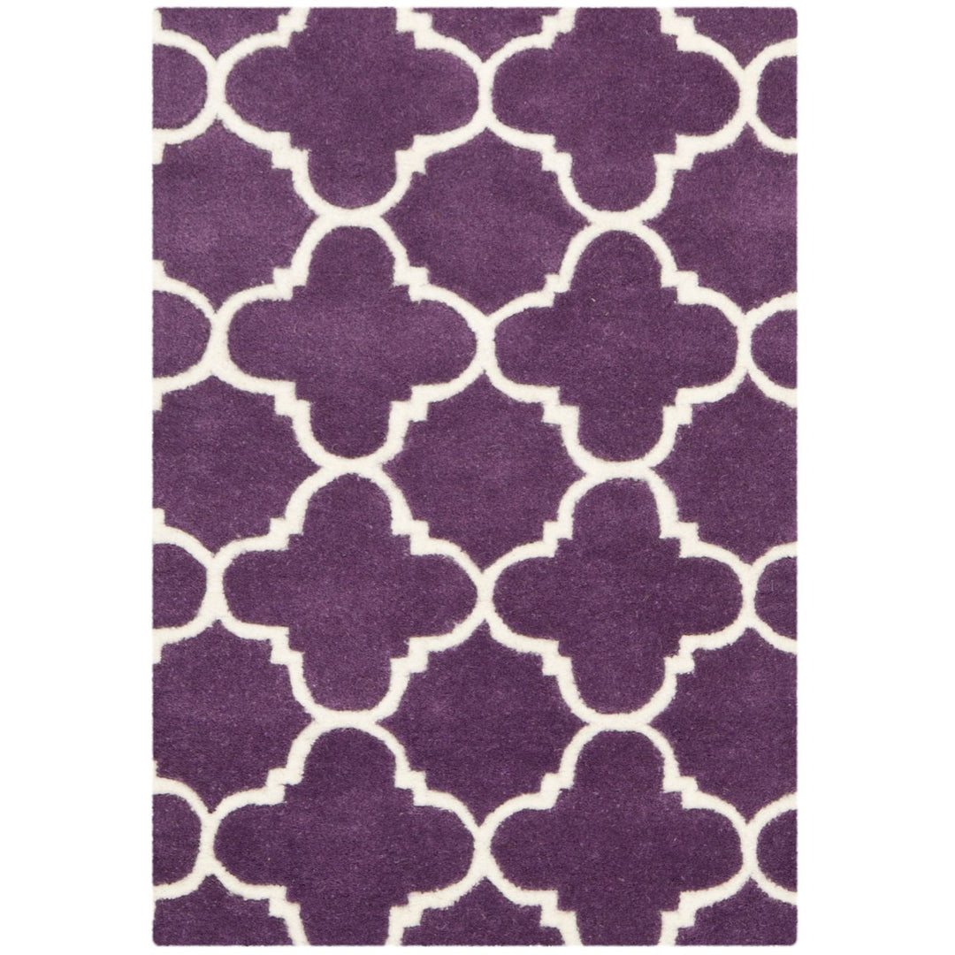 SAFAVIEH Chatham CHT717F Handmade Purple / Ivory Rug Image 1