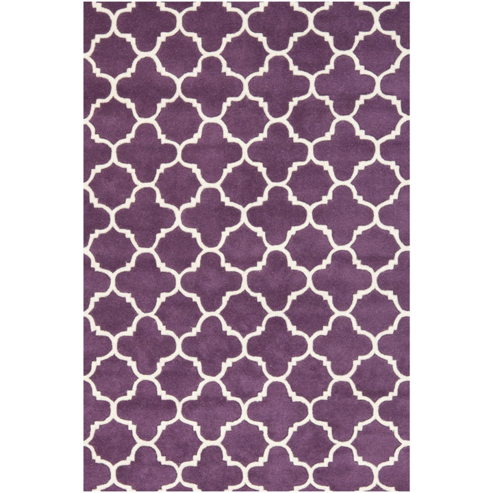 SAFAVIEH Chatham CHT717F Handmade Purple / Ivory Rug Image 1