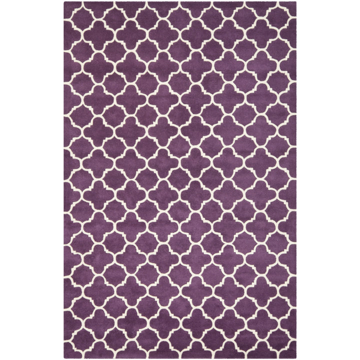 SAFAVIEH Chatham CHT717F Handmade Purple / Ivory Rug Image 10