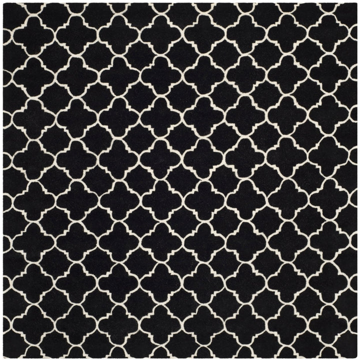 SAFAVIEH Chatham CHT717K Handmade Black / Ivory Rug Image 1