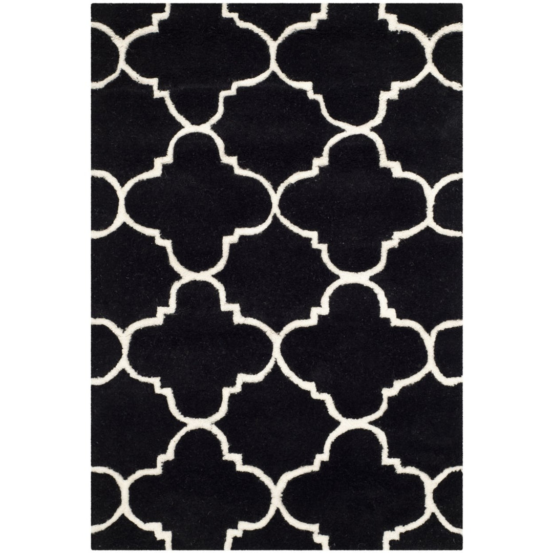 SAFAVIEH Chatham CHT717K Handmade Black / Ivory Rug Image 1