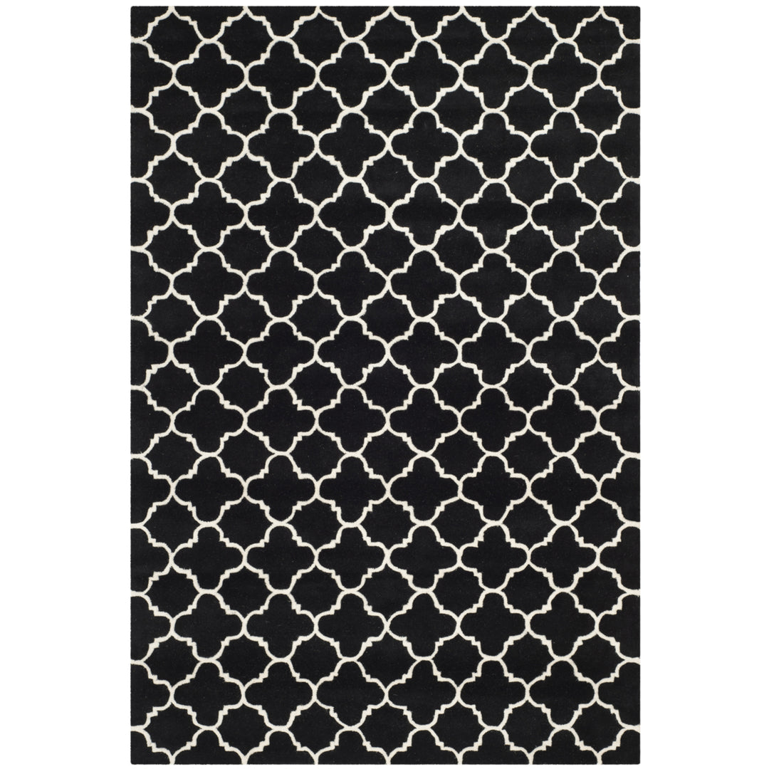 SAFAVIEH Chatham CHT717K Handmade Black / Ivory Rug Image 9