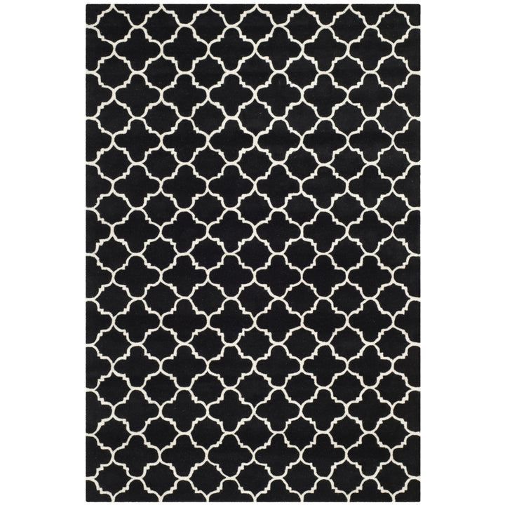 SAFAVIEH Chatham CHT717K Handmade Black / Ivory Rug Image 9