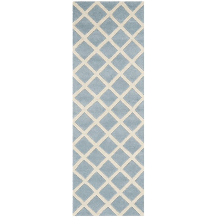 SAFAVIEH Chatham CHT718B Handmade Blue / Ivory Rug Image 5