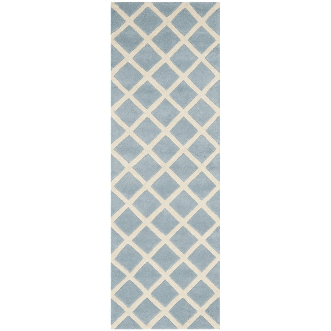 SAFAVIEH Chatham CHT718B Handmade Blue / Ivory Rug Image 1