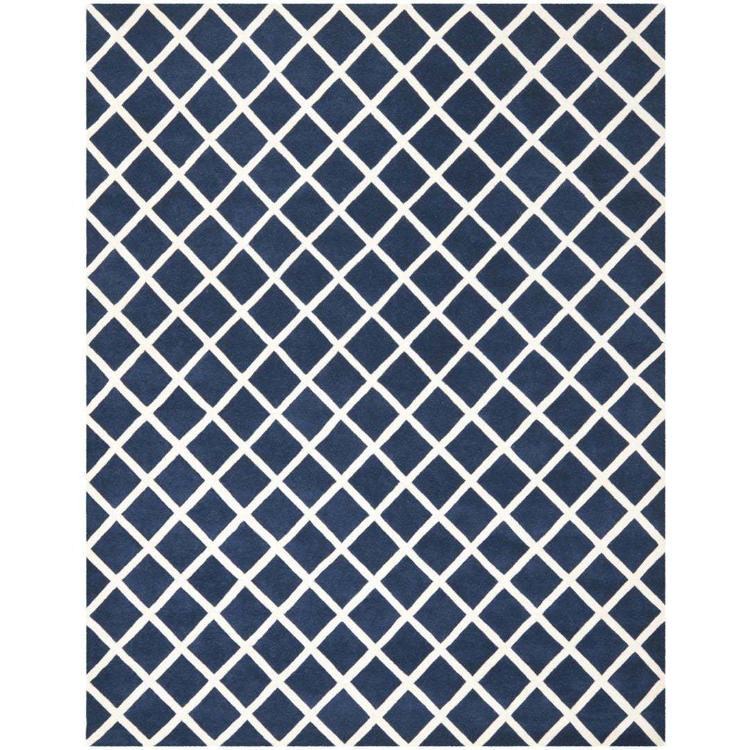 SAFAVIEH Chatham CHT718C Handmade Dark Blue / Ivory Rug Image 1