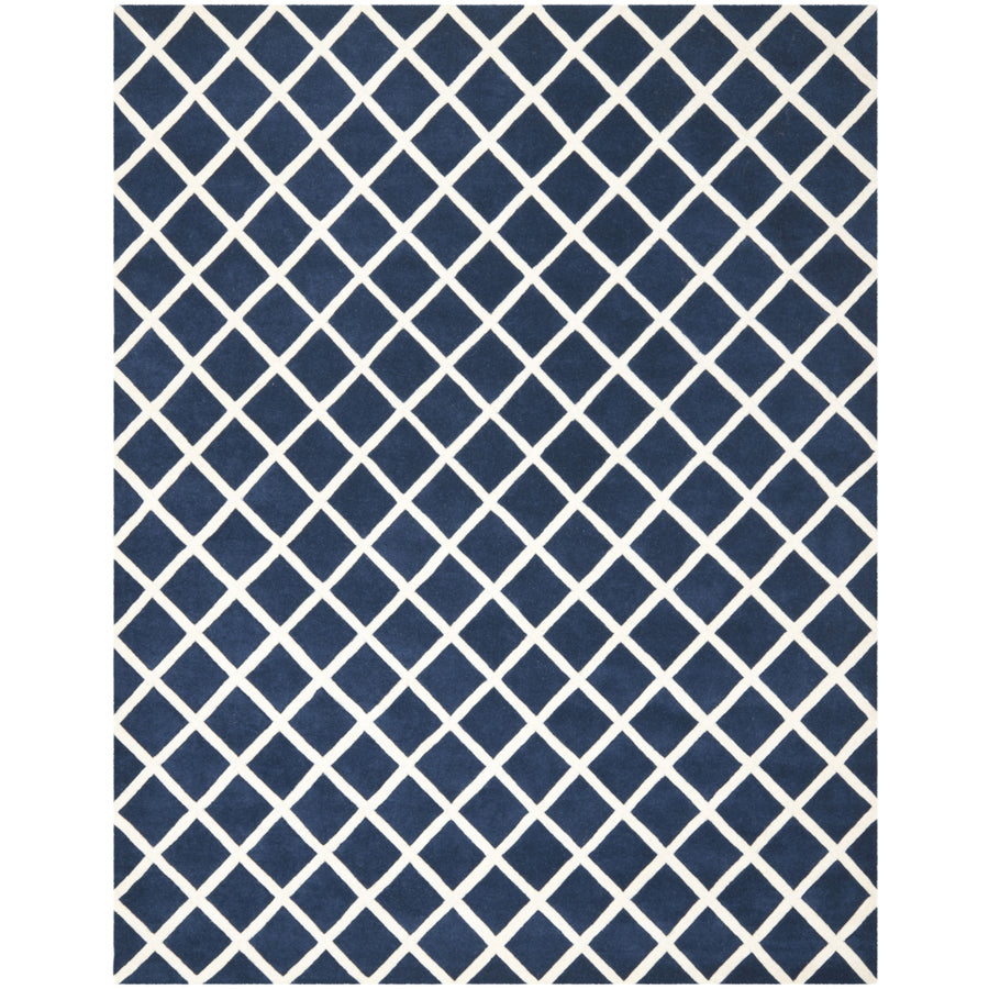 SAFAVIEH Chatham CHT718C Handmade Dark Blue / Ivory Rug Image 1