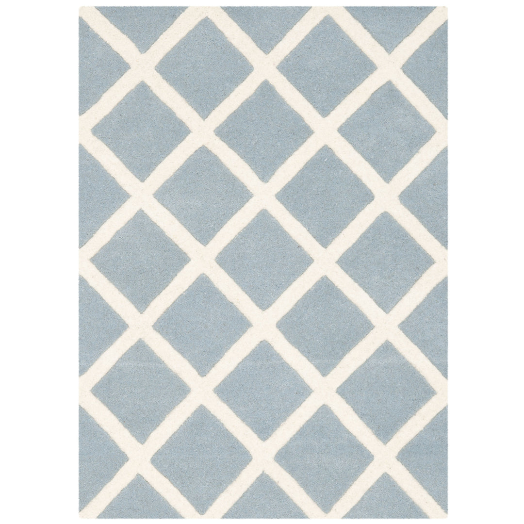 SAFAVIEH Chatham CHT718B Handmade Blue / Ivory Rug Image 8