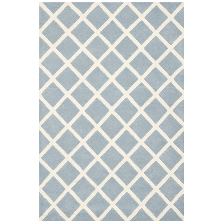 SAFAVIEH Chatham CHT718B Handmade Blue / Ivory Rug Image 9