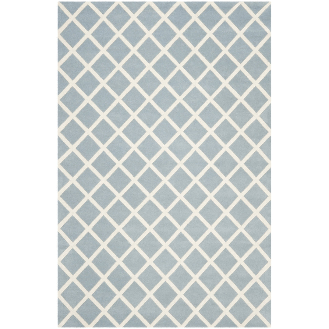 SAFAVIEH Chatham CHT718B Handmade Blue / Ivory Rug Image 10