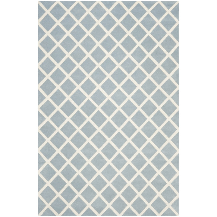 SAFAVIEH Chatham CHT718B Handmade Blue / Ivory Rug Image 10