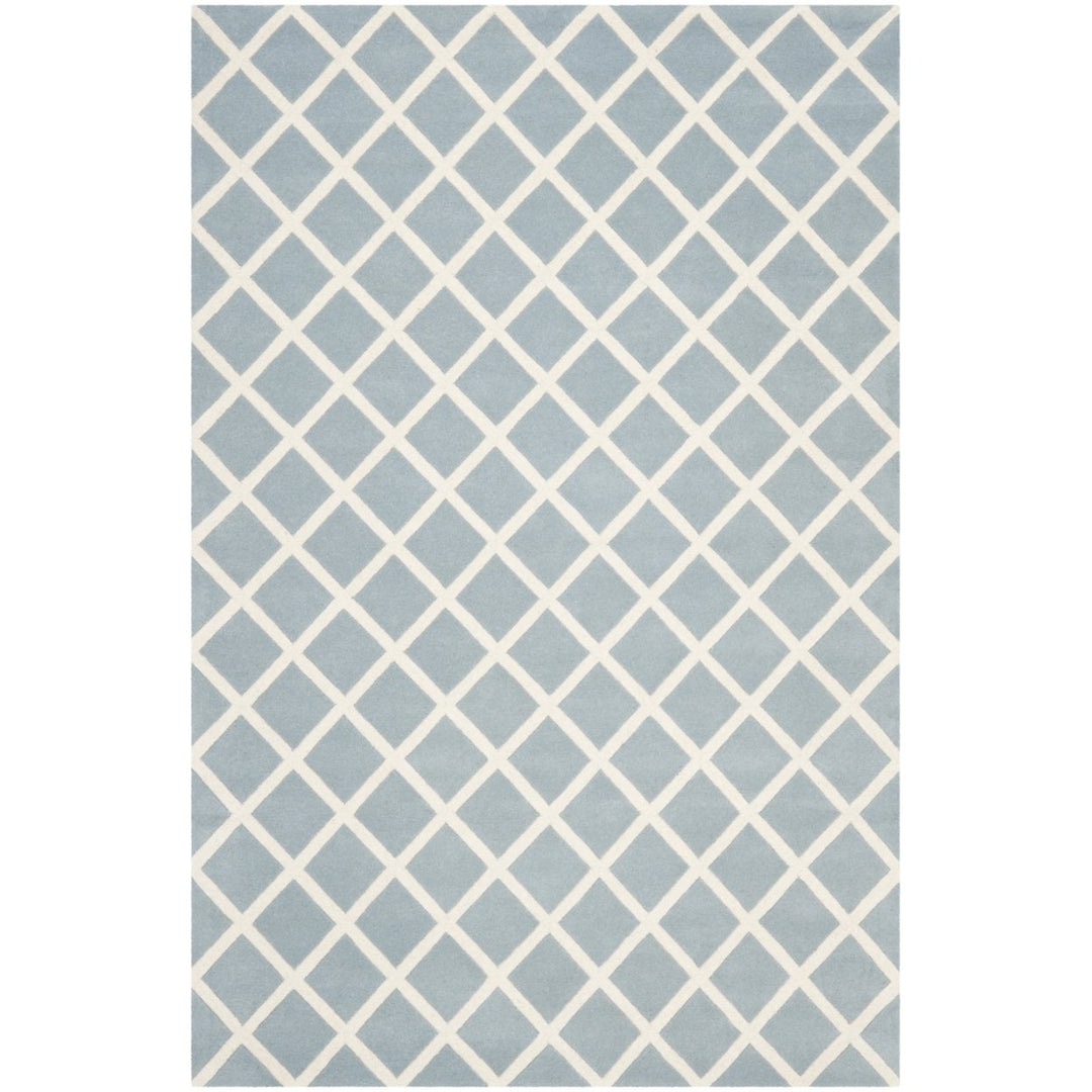 SAFAVIEH Chatham CHT718B Handmade Blue / Ivory Rug Image 1