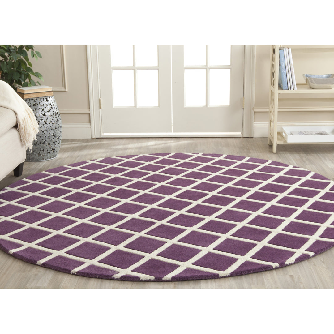 SAFAVIEH Chatham CHT718F Handmade Purple / Ivory Rug Image 2