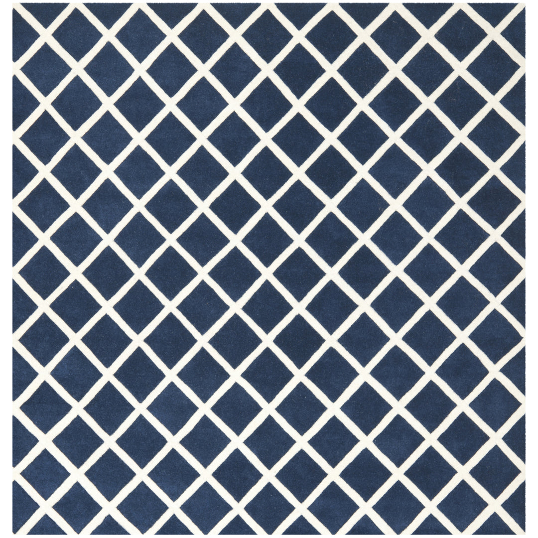 SAFAVIEH Chatham CHT718C Handmade Dark Blue / Ivory Rug Image 6