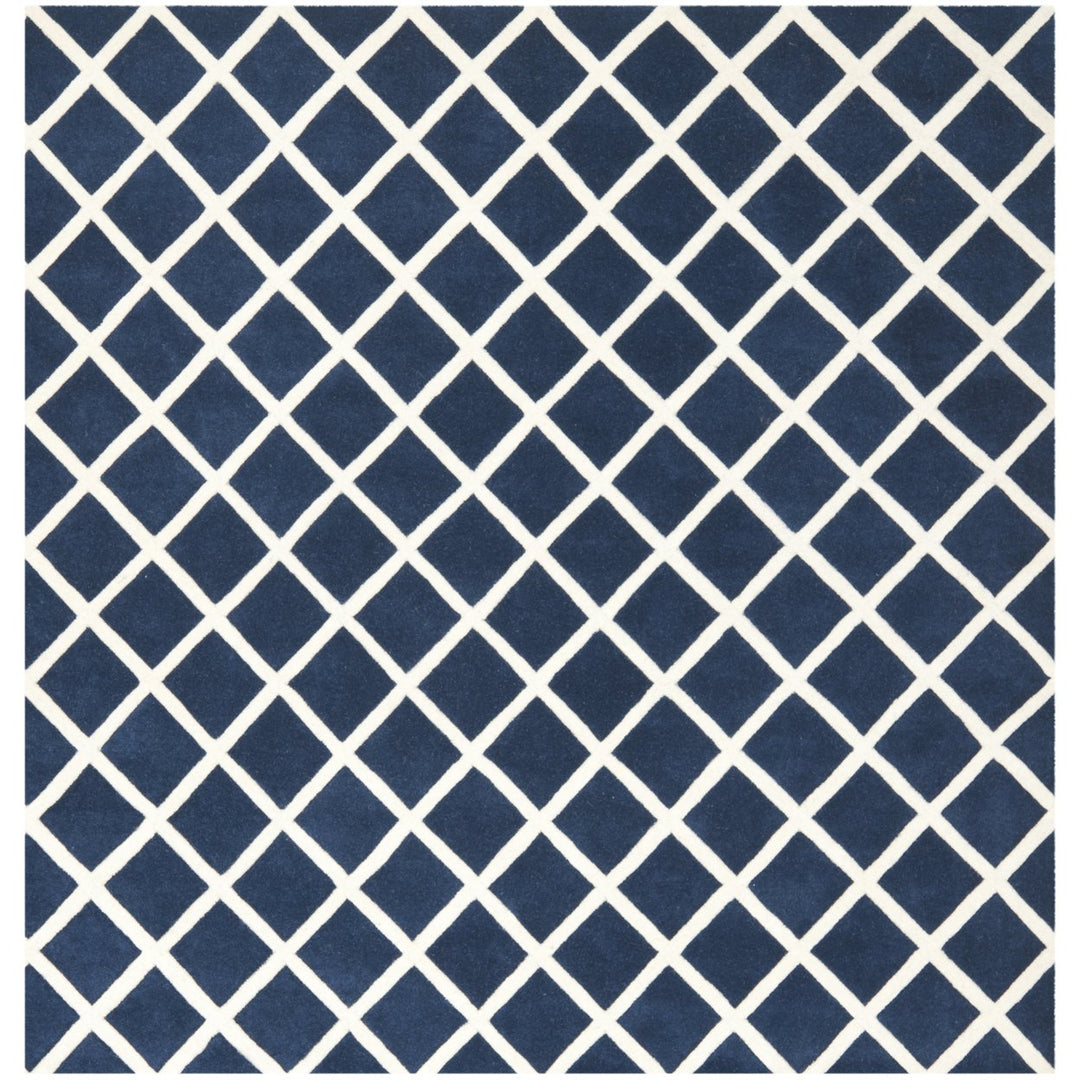 SAFAVIEH Chatham CHT718C Handmade Dark Blue / Ivory Rug Image 1