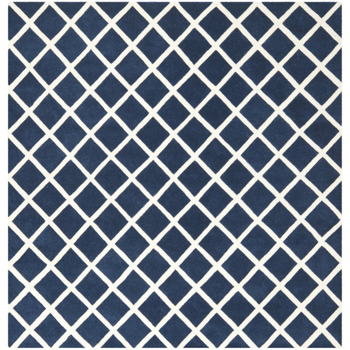 SAFAVIEH Chatham CHT718C Handmade Dark Blue / Ivory Rug Image 1