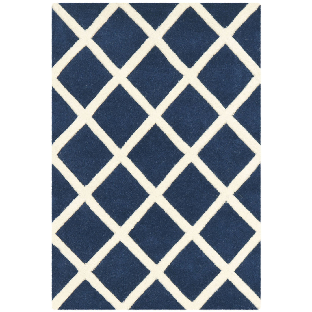 SAFAVIEH Chatham CHT718C Handmade Dark Blue / Ivory Rug Image 9