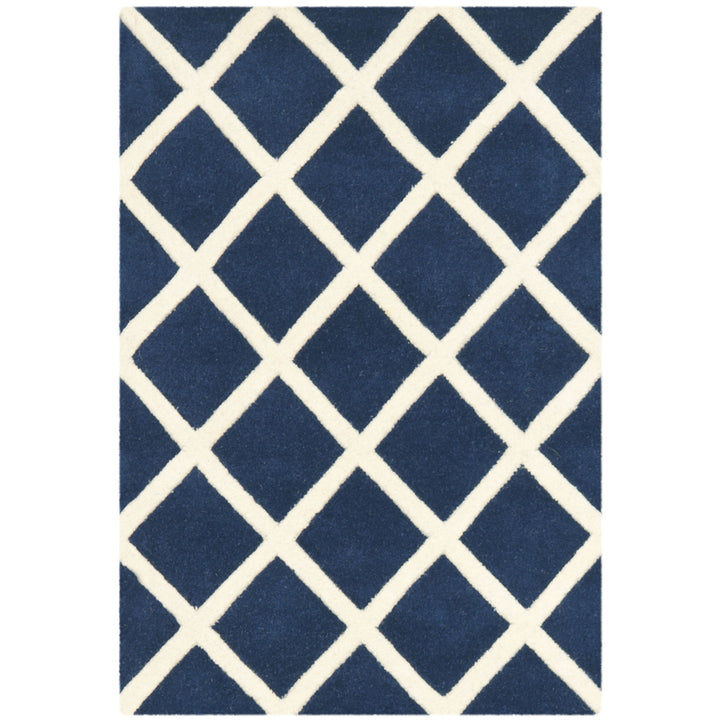 SAFAVIEH Chatham CHT718C Handmade Dark Blue / Ivory Rug Image 9