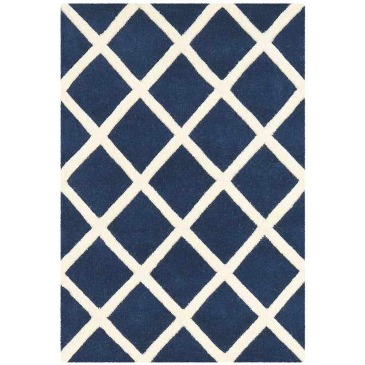 SAFAVIEH Chatham CHT718C Handmade Dark Blue / Ivory Rug Image 1