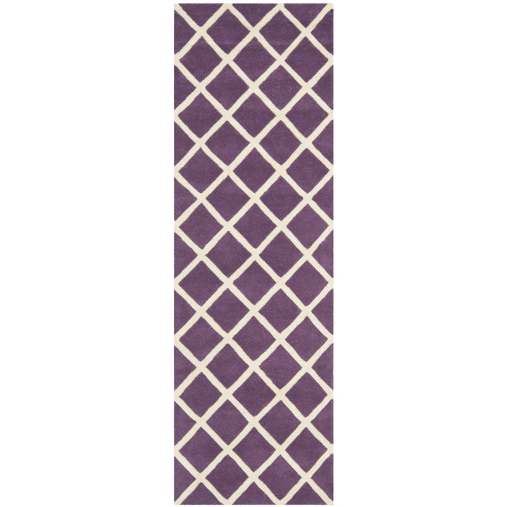 SAFAVIEH Chatham CHT718F Handmade Purple / Ivory Rug Image 5