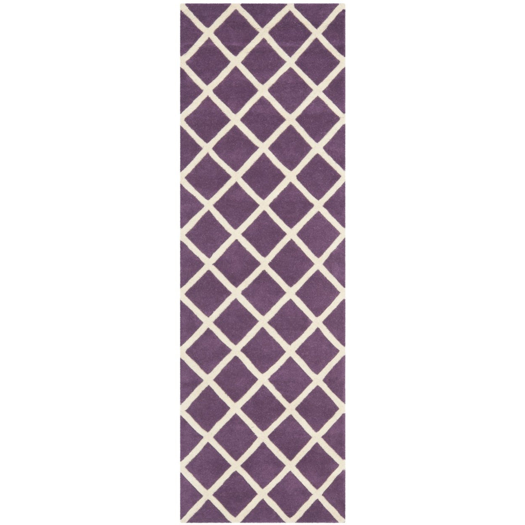 SAFAVIEH Chatham CHT718F Handmade Purple / Ivory Rug Image 1