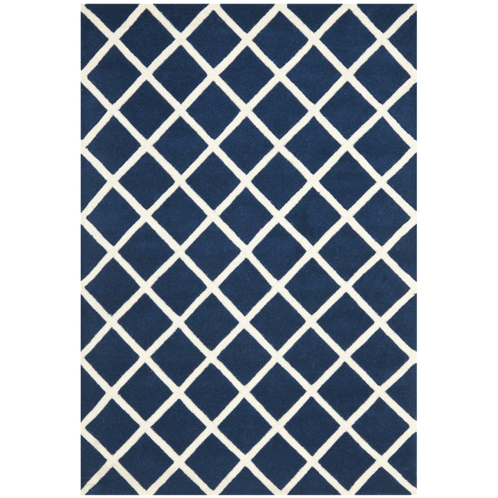 SAFAVIEH Chatham CHT718C Handmade Dark Blue / Ivory Rug Image 10