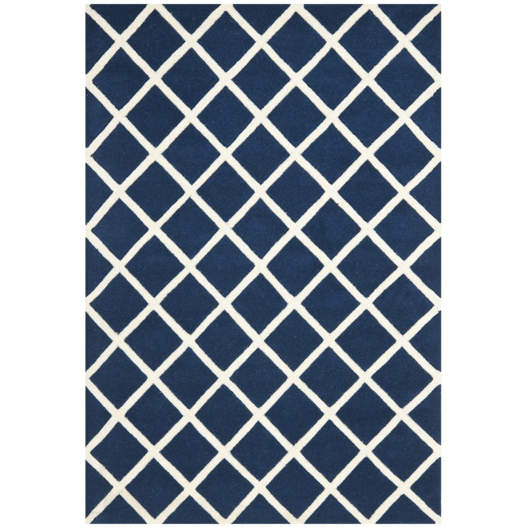 SAFAVIEH Chatham CHT718C Handmade Dark Blue / Ivory Rug Image 1