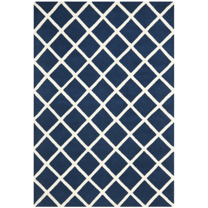 SAFAVIEH Chatham CHT718C Handmade Dark Blue / Ivory Rug Image 1