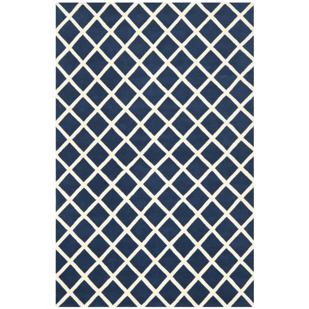 SAFAVIEH Chatham CHT718C Handmade Dark Blue / Ivory Rug Image 11