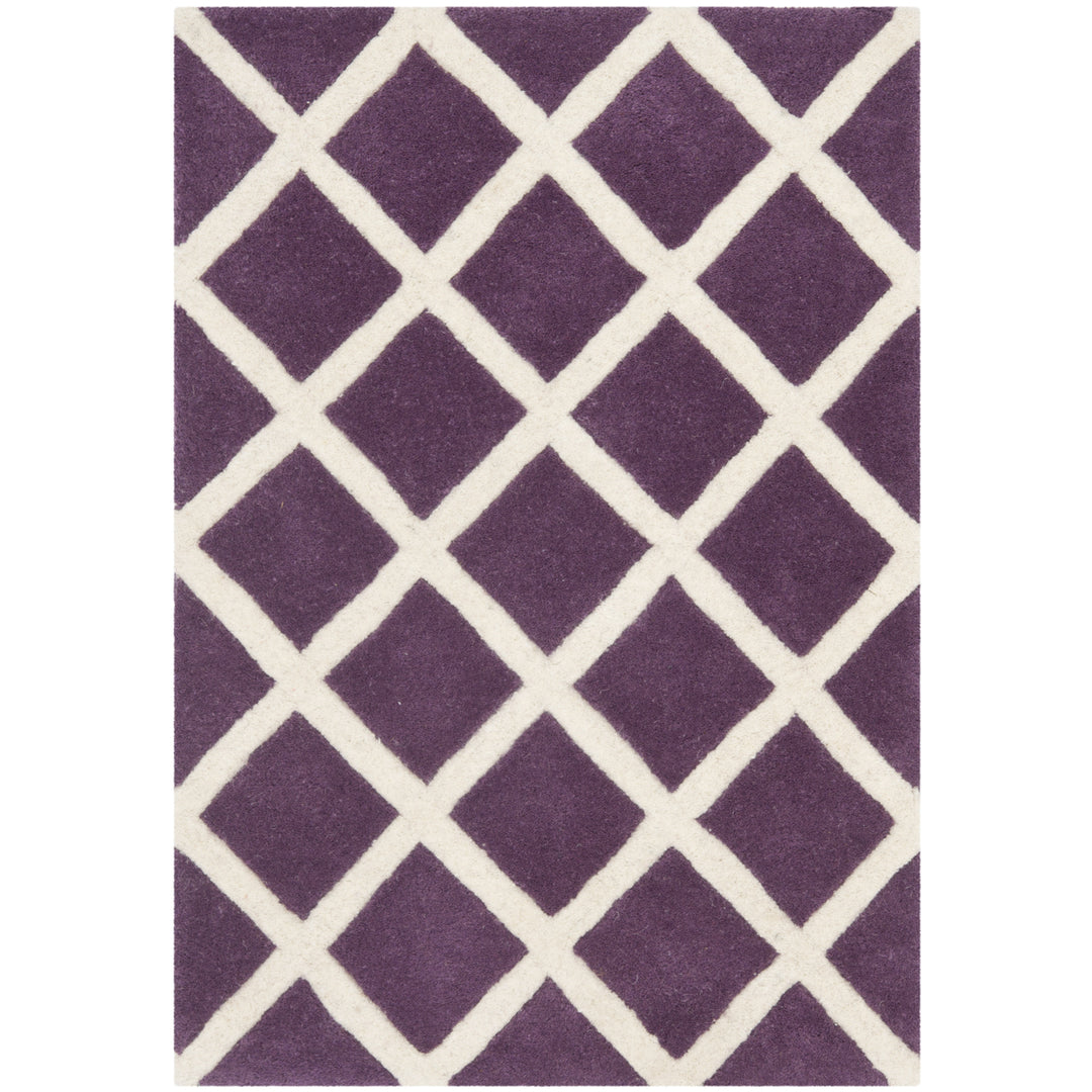 SAFAVIEH Chatham CHT718F Handmade Purple / Ivory Rug Image 8