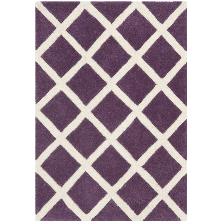 SAFAVIEH Chatham CHT718F Handmade Purple / Ivory Rug Image 8