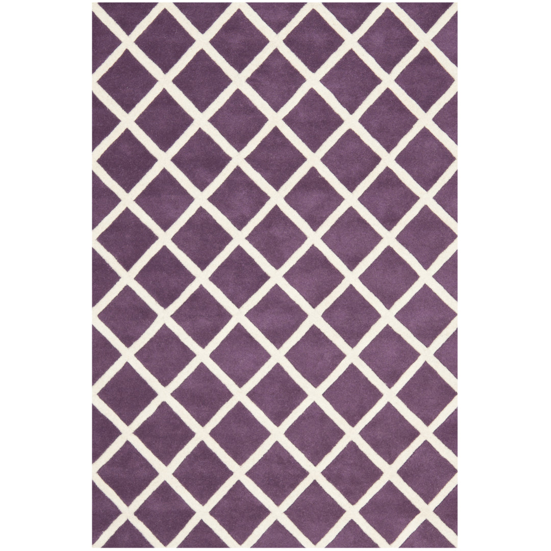 SAFAVIEH Chatham CHT718F Handmade Purple / Ivory Rug Image 9