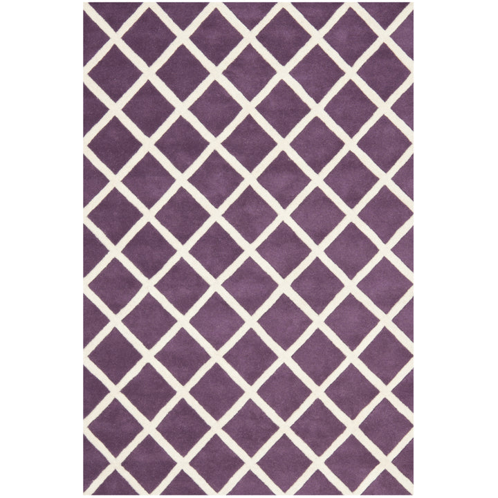 SAFAVIEH Chatham CHT718F Handmade Purple / Ivory Rug Image 9