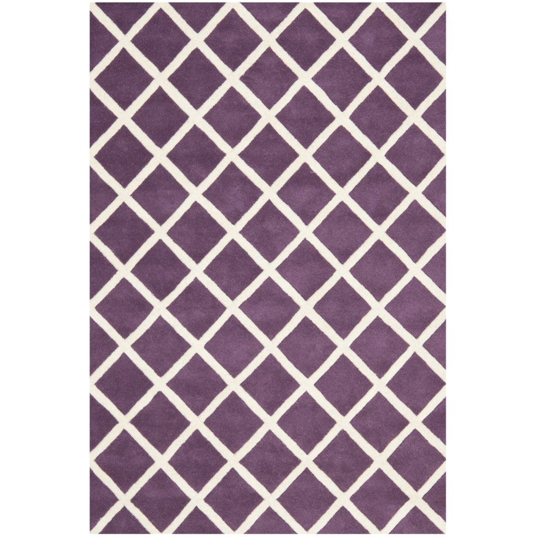 SAFAVIEH Chatham CHT718F Handmade Purple / Ivory Rug Image 1