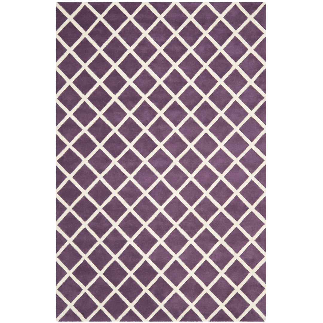 SAFAVIEH Chatham CHT718F Handmade Purple / Ivory Rug Image 10