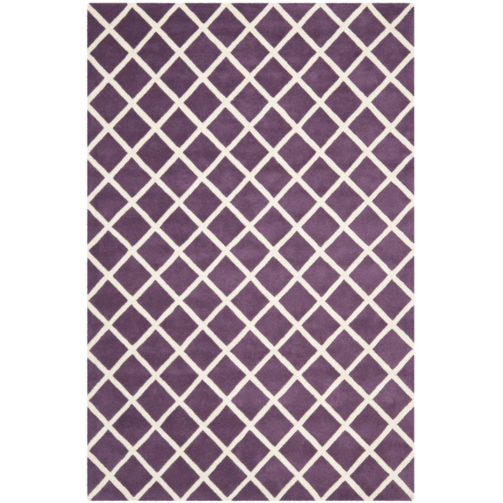 SAFAVIEH Chatham CHT718F Handmade Purple / Ivory Rug Image 10