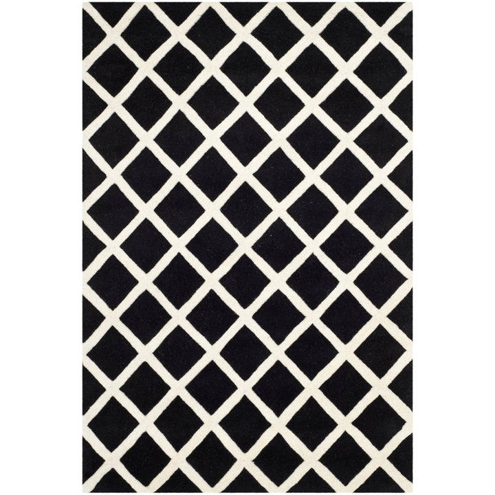 SAFAVIEH Chatham CHT718K Handmade Black / Ivory Rug Image 9