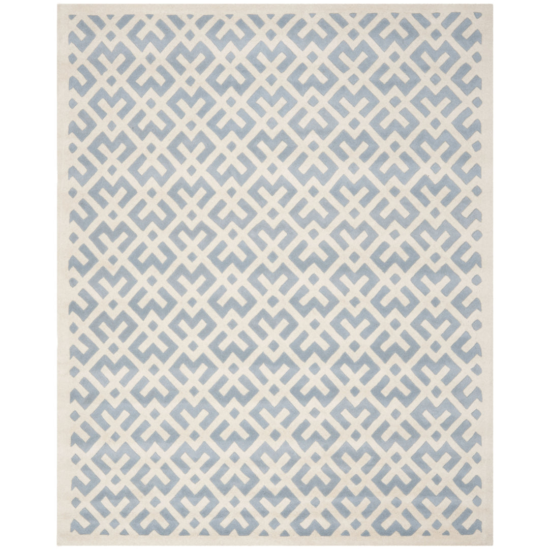 SAFAVIEH Chatham CHT719B Handmade Blue / Ivory Rug Image 1