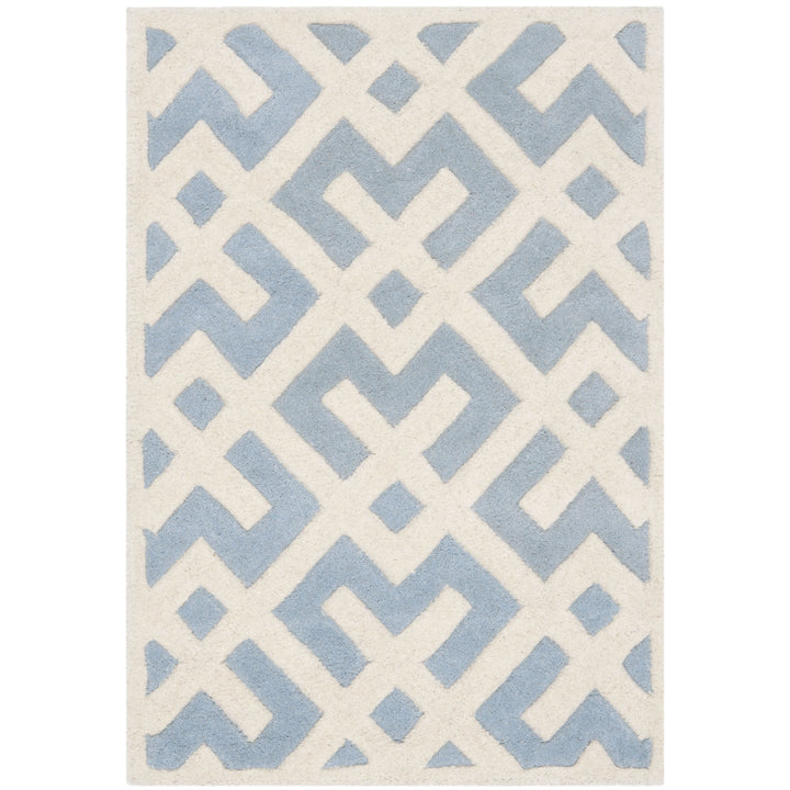 SAFAVIEH Chatham CHT719B Handmade Blue / Ivory Rug Image 2