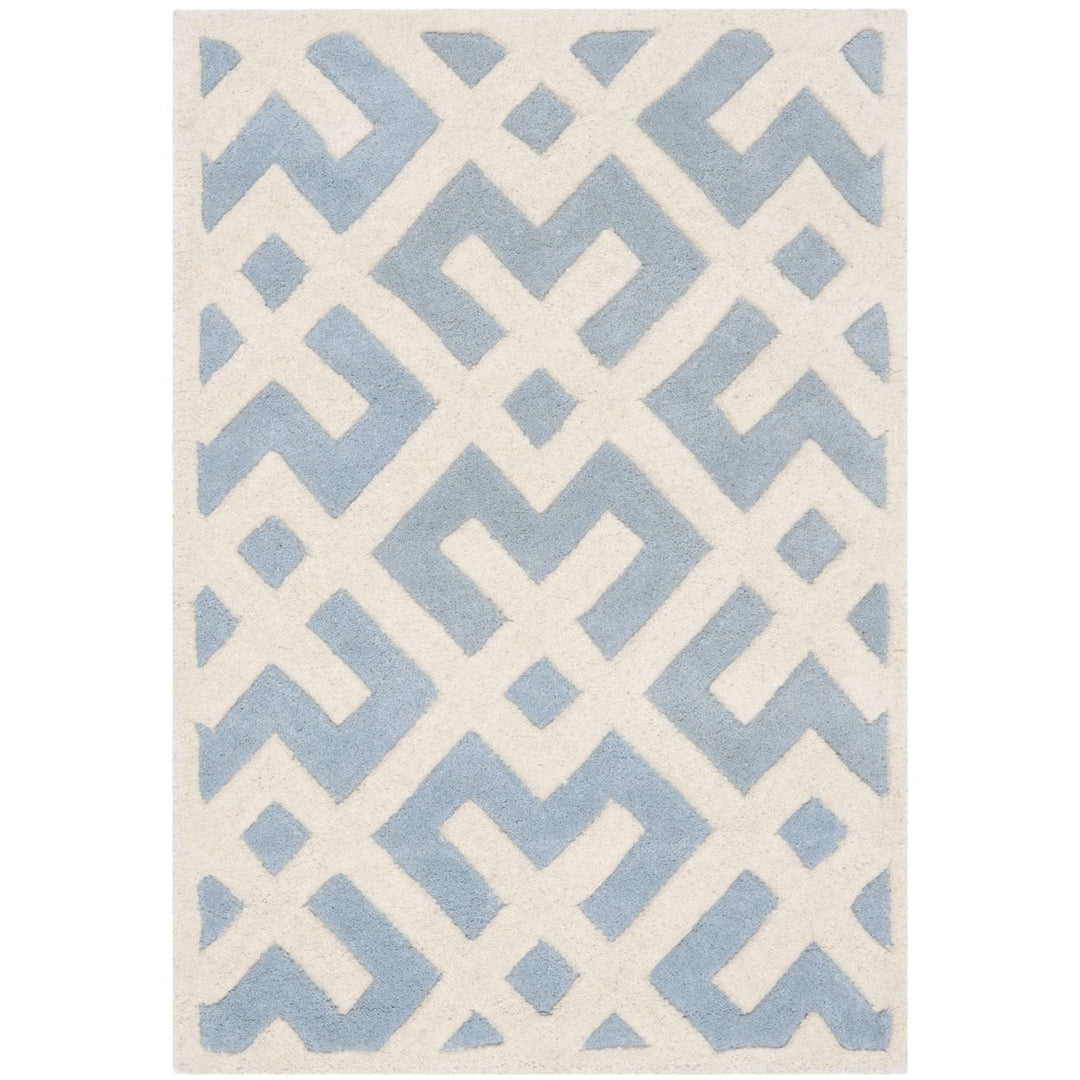 SAFAVIEH Chatham CHT719B Handmade Blue / Ivory Rug Image 1