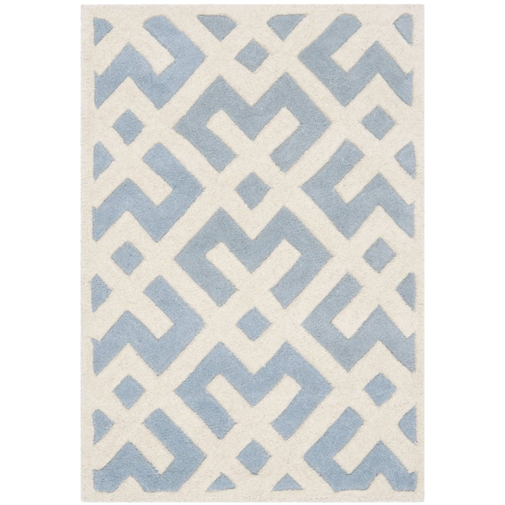 SAFAVIEH Chatham CHT719B Handmade Blue / Ivory Rug Image 1