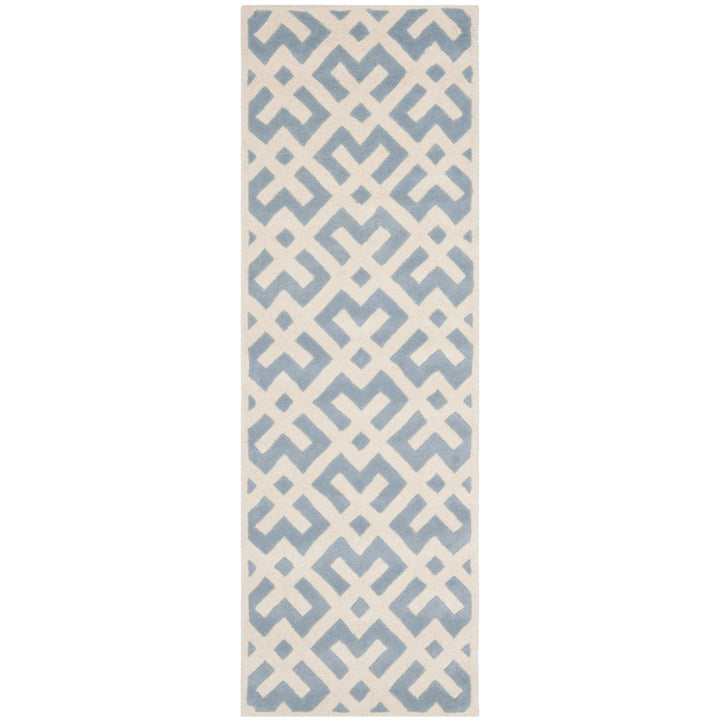 SAFAVIEH Chatham CHT719B Handmade Blue / Ivory Rug Image 1