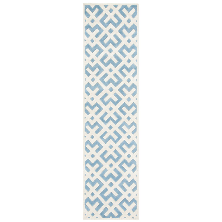 SAFAVIEH Chatham CHT719B Handmade Blue / Ivory Rug Image 4