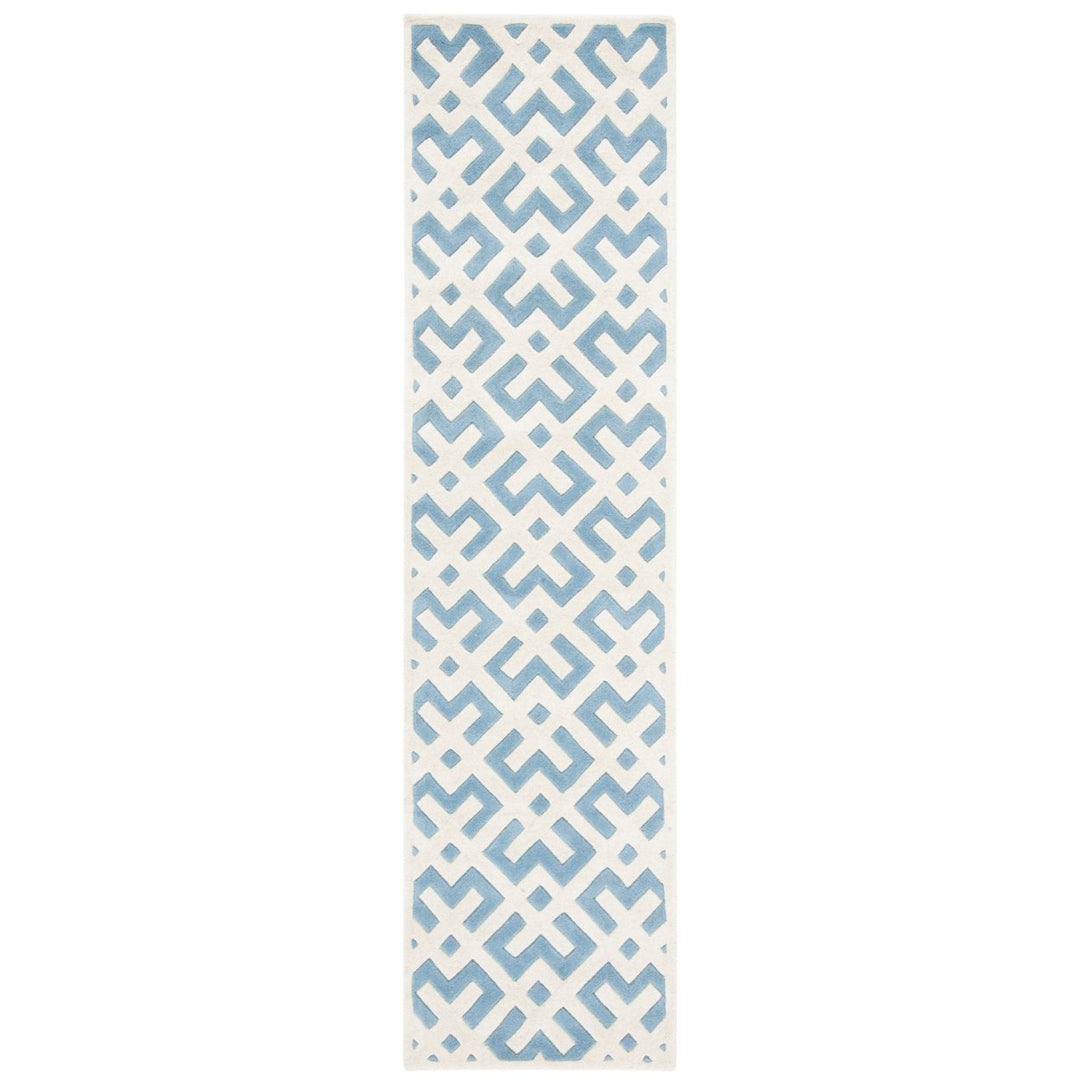 SAFAVIEH Chatham CHT719B Handmade Blue / Ivory Rug Image 1