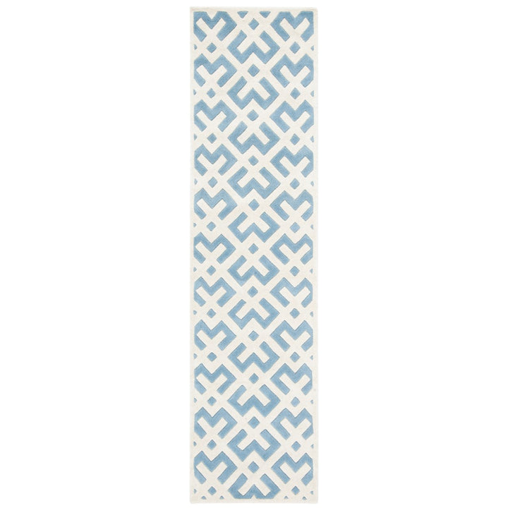 SAFAVIEH Chatham CHT719B Handmade Blue / Ivory Rug Image 1