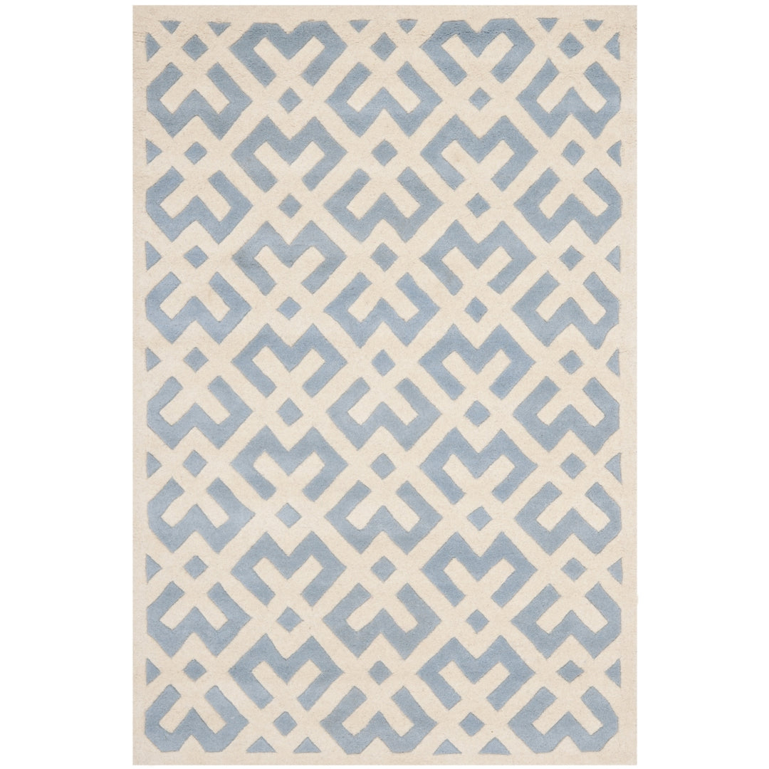 SAFAVIEH Chatham CHT719B Handmade Blue / Ivory Rug Image 5